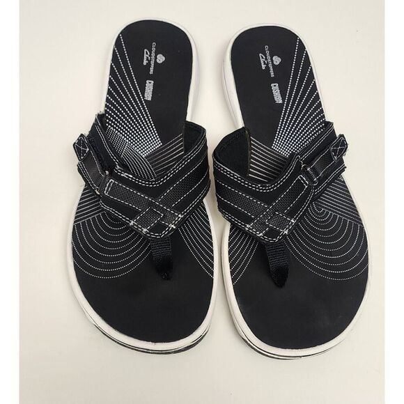 Clarks Shoes - CLARKS Cloudsteppers Breeze Sea Sandal Flip Flops Thong Black SIZE 11M